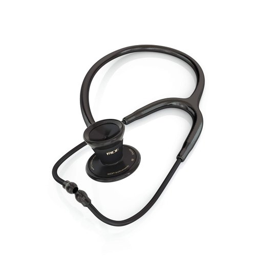 MDF Instruments, ProCardial Cardiology Stethoscope, Stainless Steel, Adult, Dual Head, Black Tube, Black Chestpiece-Headset, MDF797BO