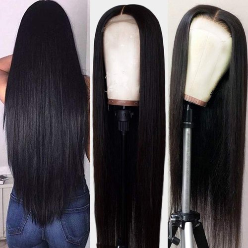 Hermosa 13x4 Lace Front Human Hair Wigs Pre Plucked 12A 220% Density Straight Human Hair Lace Front Wigs with Baby Hair for Women Natural Hairline Natural Color 16 inch