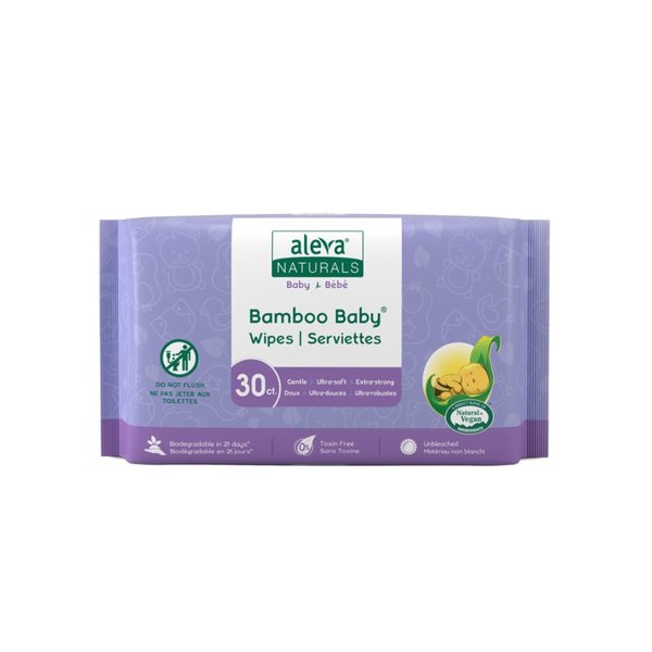 Aleva Naturals Bamboo Baby Travel Wipes - 30ct