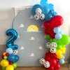 Toy Inspired Story Balloons,12 Inchs Yellow Light Blue Clouds White Cow Print Balloons for Kids Boys Toy Birthday Cartoon Story Farm Theme Baby Shower House Party Decorations