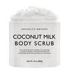 Brooklyn Botany Dead Sea Salt and Coconut Milk Body Scrub - Moisturizing and Exfoliating Body, Face, Hand, Foot Scrub - Fights Stretch Marks, Fine Lines, Wrinkles - Great Gifts for Women & Men - 10 oz