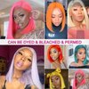 mogge Blonde Bob Wigs Human Hair 613 Blonde Bob Wig 13x4 HD Transparent Lace Front Bob Wigs For Women Pre Plucked With Baby Hair Glueless Short Straight Cut Bob Wig 10 Inch