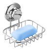 SANNO Suction Cup Soap Holder, Soap Dish Saver Tray Bar Soap Sponge Holder for Shower Wall, Bathroom, Tub and Kitchen Sink Stainless Steel