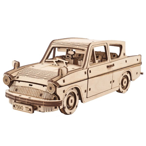 UGEARS Wooden 3D Puzzles for Adults - Flying Ford Anglia Harry Potter Puzzle 3D – Harry Potter Flying Car Building Kits for Adults DIY Model Kit with Spring Drive 244 Pcs