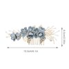 Micro Traders Wedding Bridal Hair Comb Flower Side Hair Clips Rhinestone Pearl Floral Headpiece Hair Tools Hair Accessories for Wedding Bridal Bridesmaid Blue