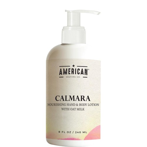 American Shaving Co. Calmara Nourishing Hand & Body Lotion With Oat Milk, 8 Oz, Made in USA, Gentle Formula, Quality Potent Ingredients, Non-GMO, GMP Certified, Cruelty-Free Products