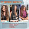 Deep Wave Crochet Hair For Black Women Curly Braiding Hair 24 Inch 2 Packs Ocean Wave Braiding Hair Extensions Soft Crul Crochet Hair For Boho Braids(24inch, 2pack, black)…