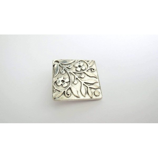 Small silver tone metal flower leaf alligator hair claw clip clamp fine hair