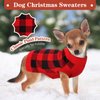 Kuoser Dog Sweater Pullover Knitwear, Dog Christmas Sweaters Classic Plaid Cable Knitted Wear, Dog Turtleneck Puppy Cold Weather Clothes for Small Medium Dogs