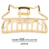 Hair Claw Clips, Metal Strong Hold NonSlip Cat Shape Jaw Clips Hair Holder for Women (bright gold)