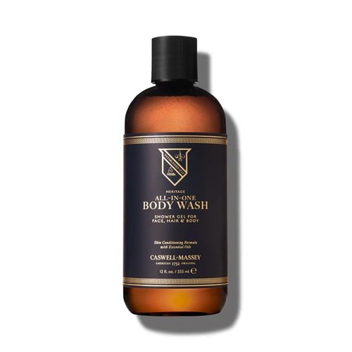 Caswell-Massey Heritage All-in-1 Body Wash, Use as a Face Wash, Beard Wash, Shampoo, Body Wash & Shave Gel, Signature Heritage Soap for Men, 12 Fl Oz