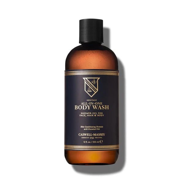 Caswell-Massey Heritage All-in-1 Body Wash, Use as a Face Wash, Beard Wash, Shampoo, Body Wash & Shave Gel, Signature Heritage Soap for Men, 12 Fl Oz