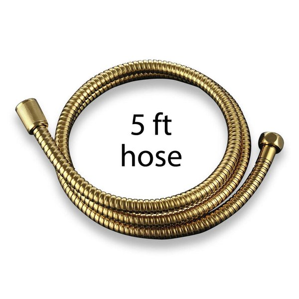 Solid Brass Shower Hose, PVC-Free Silicon Innerlining (5-ft)