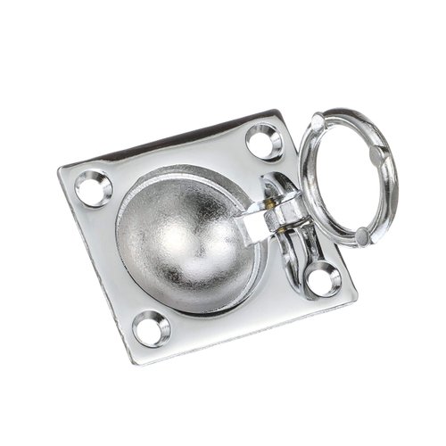 Seachoice 36661 Chrome-Plated Cast Brass Square Flush Hatch Ring Pull, 1-1/2" x 1-3/4"