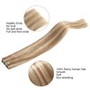 FUBILI seamless clip in hair extensions human hair Invisible PU Skin Weft Light Blonde Highlighted Golden Blonde hair extensions real hair 20 Inch 30g 5Pcs