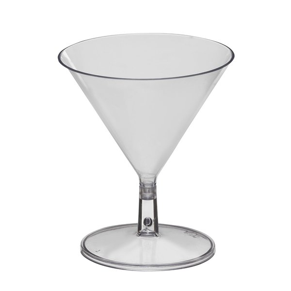 Party Essentials Miniware Disposable 2 oz. Small Plastic Appetizer and Dessert Cups/Cocktail Sample Tasting Drinkware, Clear, Mini Martini Glasses Only, 12-Count