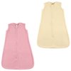 Hudson Baby Safe Sleep Fleece Wearable Sleeping Bag, Pink and Cream, 0-6 Months