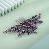 Kercisbeauty Wedding Bridal Purple Crystal Vintage Gold Hair Comb for Women Girls Ladies Special Occasion Dressy Handmade Hair Jewelry (Violet)