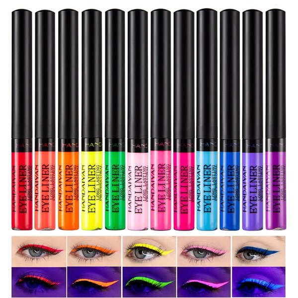MAEPEOR 12 Color Matte Liquid Eyeliner Set Smooth Pigmented Colorful Eyeliner Line Pen Waterproof Smudgeproof Long Lasting Eyeliner Eyeliner Eye Makeup Gift Kit for Women and Girls (Set 01)