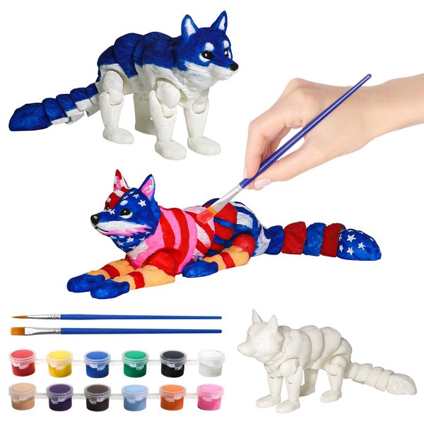 Paint Your Own Dog Kit, DIY 3D Dog Pose Model Arts Painting Toy Art & Craft Set for DIY Gifts for Kid Age, Painting Toys for Kids, Washable Paint for Kids, Painting Kits for Girls Boys Kid Age (1PCS)