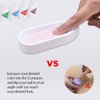 French Tip Dip Nail Powder Tray System with Dust Cleaning Brush, Unibouti Easy Short Extended Nails Smile Line Mold, Nail Art Accessories Manicure Tool, ABS Unbending, White