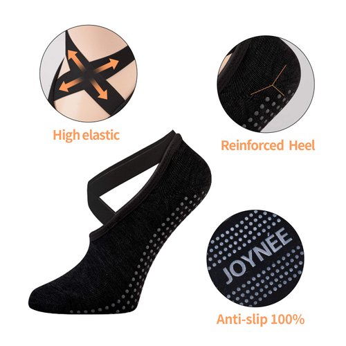JOYNÉE Non-Slip Yoga Socks for Women with Grips,Ideal for Pilates,Barre,Dance,Hospital,Fitness 3 Pairs