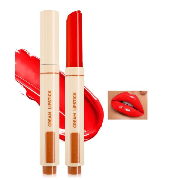 Easilydays Juicy Lip Oil Slick Click Press Lipstick, Korean Shining Mirror Glass Lip Gloss Moisturizing Lip Balm Nourishing Solid Lip Glaze, Plump Your Lips, Pigmented Vegan Lip Color, Non-Sticky,05