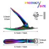 Acrylic Nail Cutter with Magnet Sizer & Length Measurement,Adjustable Stainless Nail Trimmer for Salon Home Nail Art, Professional Nail Clippers for Precise Manicures (Rainbow)