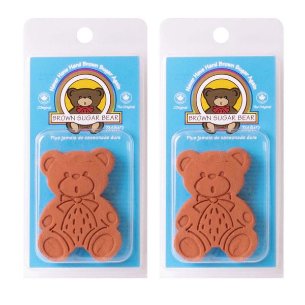 Brown Sugar Bear Original Brown Sugar Saver and Softener, Terracotta, Pack of 2