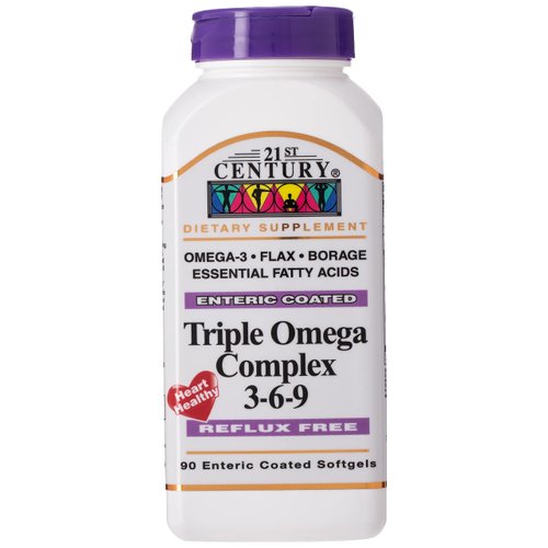 21st CENTURY Omega 3-6-9 Complex ENTERIC Coated 90 Softgels