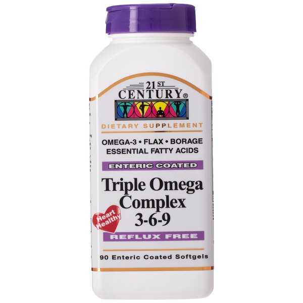 21st CENTURY Omega 3-6-9 Complex ENTERIC Coated 90 Softgels