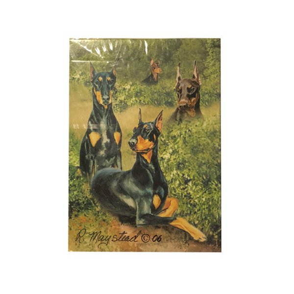 Best Friends Playing Cards, by Ruth Maystead - Doberman Pinscher