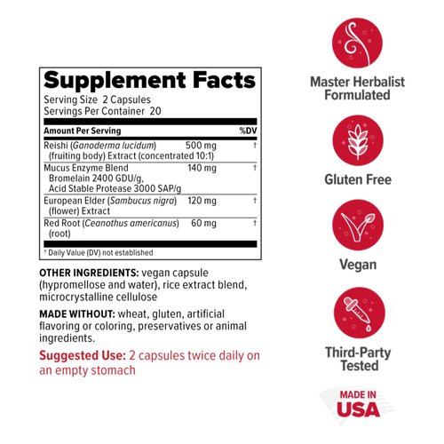 Redd Remedies, SinuZyme, Supports Sinus and Immune Health, 40 Vegan Capsules