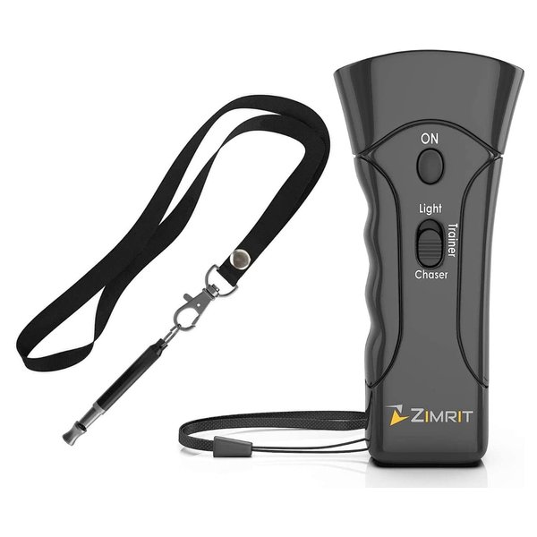 ZIMRIT Anti Barking Device & Dog Whistle - Ultrasonic Dog Stopper Bark Control Device - Multi Function Training Pet Handheld - No Bark Whistle Safe to Use Indoor Outdoor