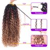 ZRQ 8 Packs 18 Inch Goddess Locs Crochet Braids Hair, 3 Tone Ombre Boho Faux Locs Crochet Hair,Synthetic Bohemian Locs Ombre Hippie Locs,Curly River Locs Hair Extension 1B3027#