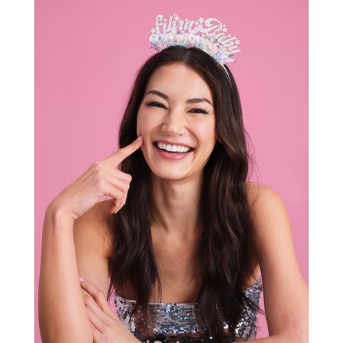 xo, Fetti Libra Baby Headband - Fits Adult + Child | Zodiac Libra Hair Accessory, Horoscope Favor, Astrology Birthday Party Decorations