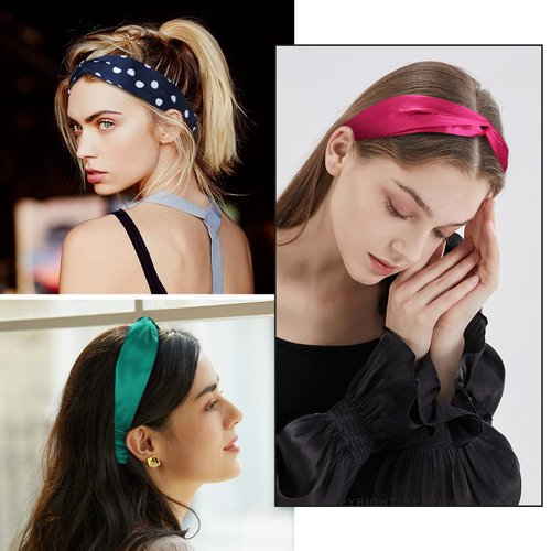 24 Pack Boho Headbands for Women,Vintage Floral Elastic Hair Accessories for Women's Hair, Twisted Knot Girls' Fashion Headbands for Wigs