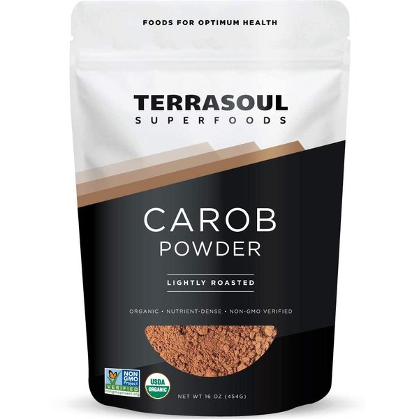 Terrasoul Superfoods Organic Carob Powder, 1 Lb - Cocoa Powder Alternative | High in Fiber