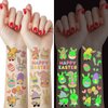 60 Pieces Easter Temporary Tattoos for Kids, Glow in The Dark Easter Basket Stuffers, Easter Eggs Bunny Gnome Tattoo Stickers, Easter Decorations Party Favors Supplies Gifts for Boys Girls
