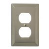 Amerelle Steps Single Duplex Cast Metal Wallplate in Satin Nickel