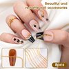 8 Strips Nail Art Chains Metal Chain Nail Charms Gold Nail Jewelry Chains 3D Nail Art Chain Nail Decorations Supplies Punk Nail Studs Accessories for DIY Making Nails Manicure Jewelry Tips Decor