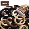 Generic 100Pcs Hair Ties, Elastic Bands for Women, Girls and Kids, Seamless Cotton Hair Accessories for Thick and Thin Hair, No Damage Ponytail Holders, Soft Rubber Bands (100 Seamless Earth)