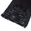 20"Real Clip in Hair Extensions Remy Human Hair Double Weft Thick to Ends Jet Black(#1) 6pieces 85Grams/2.98oz