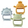Teethers for Babies 3-6 Months, BPA Free Teething Toys 3-6 Months, Easy-to-Grasp Shapes teether with Soft Texture for Sensory Exploration and Itching Relief Baby Teether