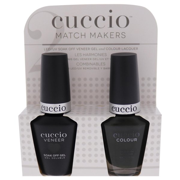 Cuccio Matchmaker - Colour Nail Lacquer & Veneer Gel Polish - Glasgow Nights - For Manicures & Pedicures, Full Coverage - Long Lasting, High Shine - Cruelty, Formaldehyde & Toluene Free - 2 pc