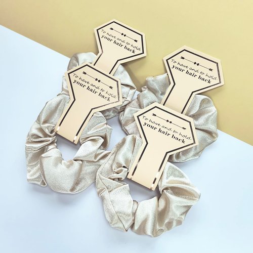 ZARSIO 10 PACK Bridesmaid Scrunchies Bridesmaid Proposal Gifts Elastics Hair Ties Bachelorette Party Favors (Champagne)