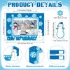 Blueweenly 24 Packs Winter Picture Frame Craft Kit DIY Winter Photo Frames Bulk Snowflake Snowman Christmas Frosted Window Pane Magnet Frame Art Crafts for Party Favor Decor Home Activity