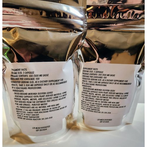 Paisley Farm and Crafts Moringa Oleifera Leaf Capsules Non GMO - Herbal Supplement - 100% Pure Leaf Powder! (300) - Made Fresh On Demand!