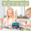 WFOGOC Automatic Domino Train Toys for Kids 200pcs Blocks and Stacking Toys Dominos Montessori for Boys Girls Christmas Birthday Gifts for Toddler Activities Game Ages 3 4 5 6-8