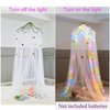 FIOBEE Bed Canopy for Girls Room Bed Canopy Curtains with Led Lights Mosquito Net DIY Princess Room Décor with Stars Butterflies for Kids Bedroom, White